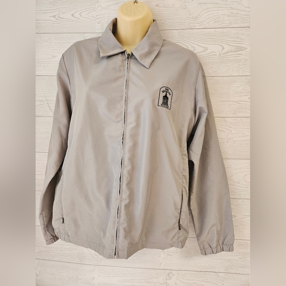 Antigua For Women- Gray Women's Zip-Up Jacket with Embroidered Logo SZ M